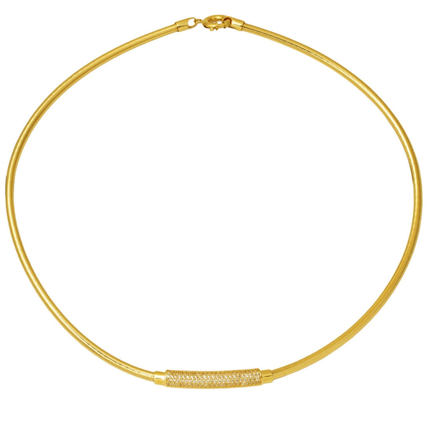 İtalyan Silindir Zincir 14 Ayar Altın Choker Kolye