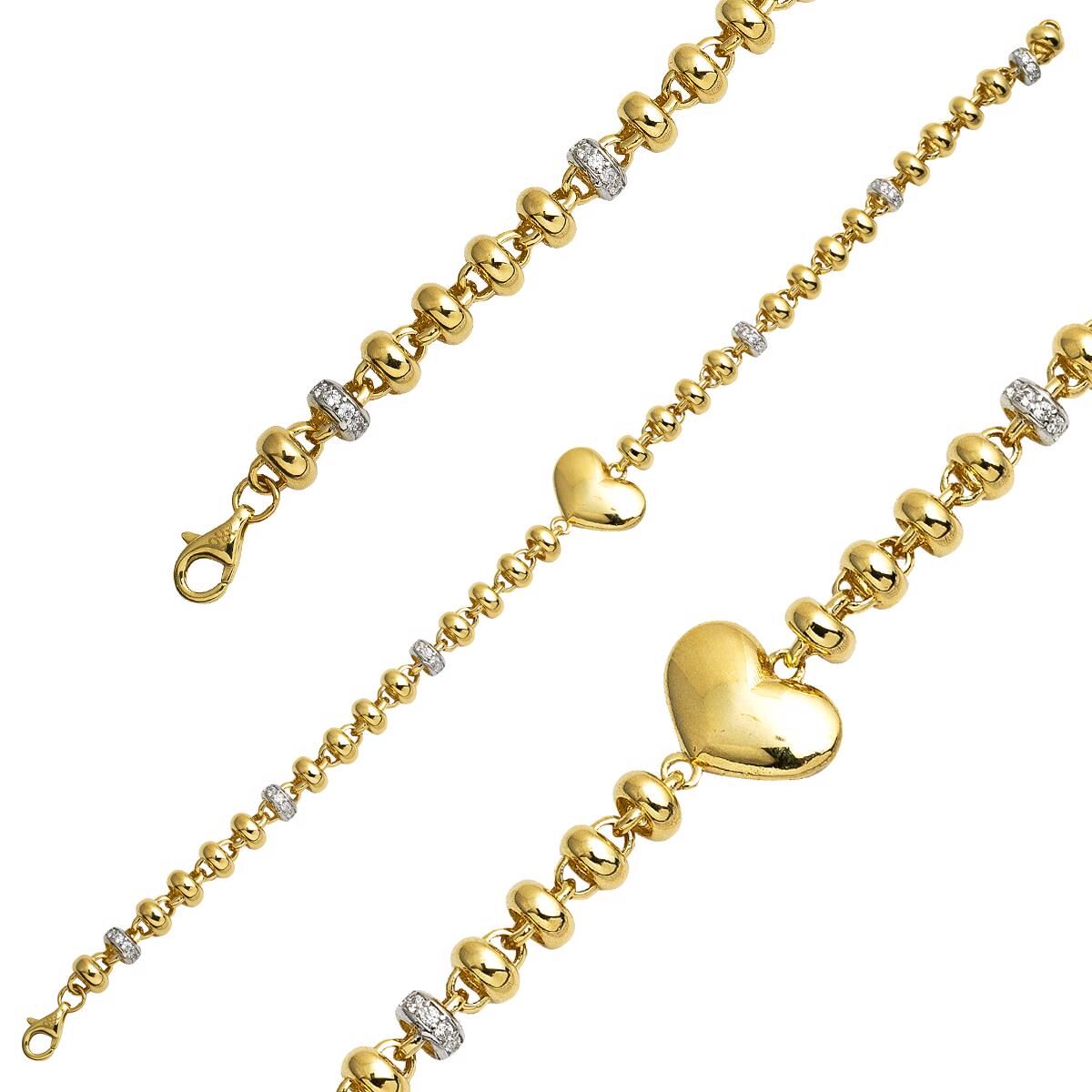 Top Top Zincir Kalpli Altın Bileklik