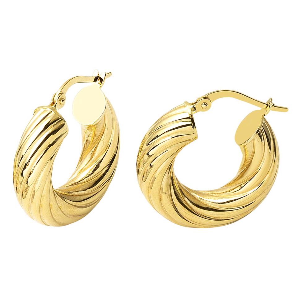 Burgu Halka 14 Ayar Altın Küpe