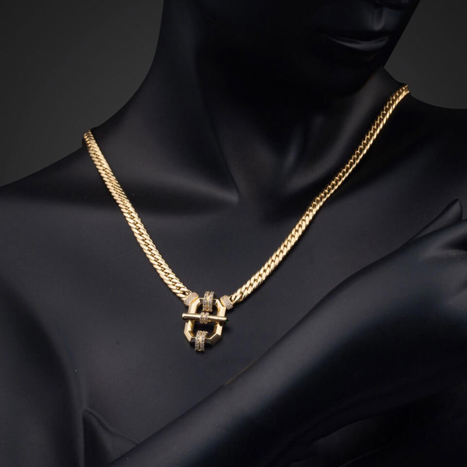 Geometrik Tasarım 14 Ayar Altın Kolye