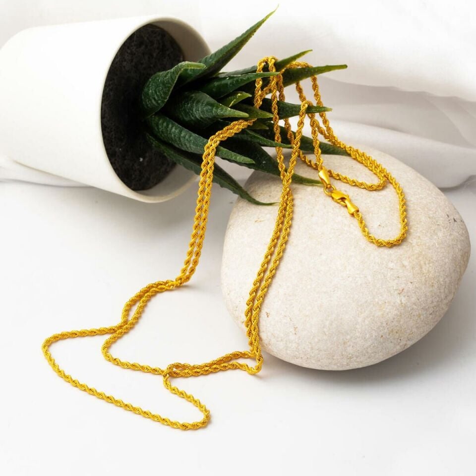 150 cm. 14 Ayar Altın Burma Zincir