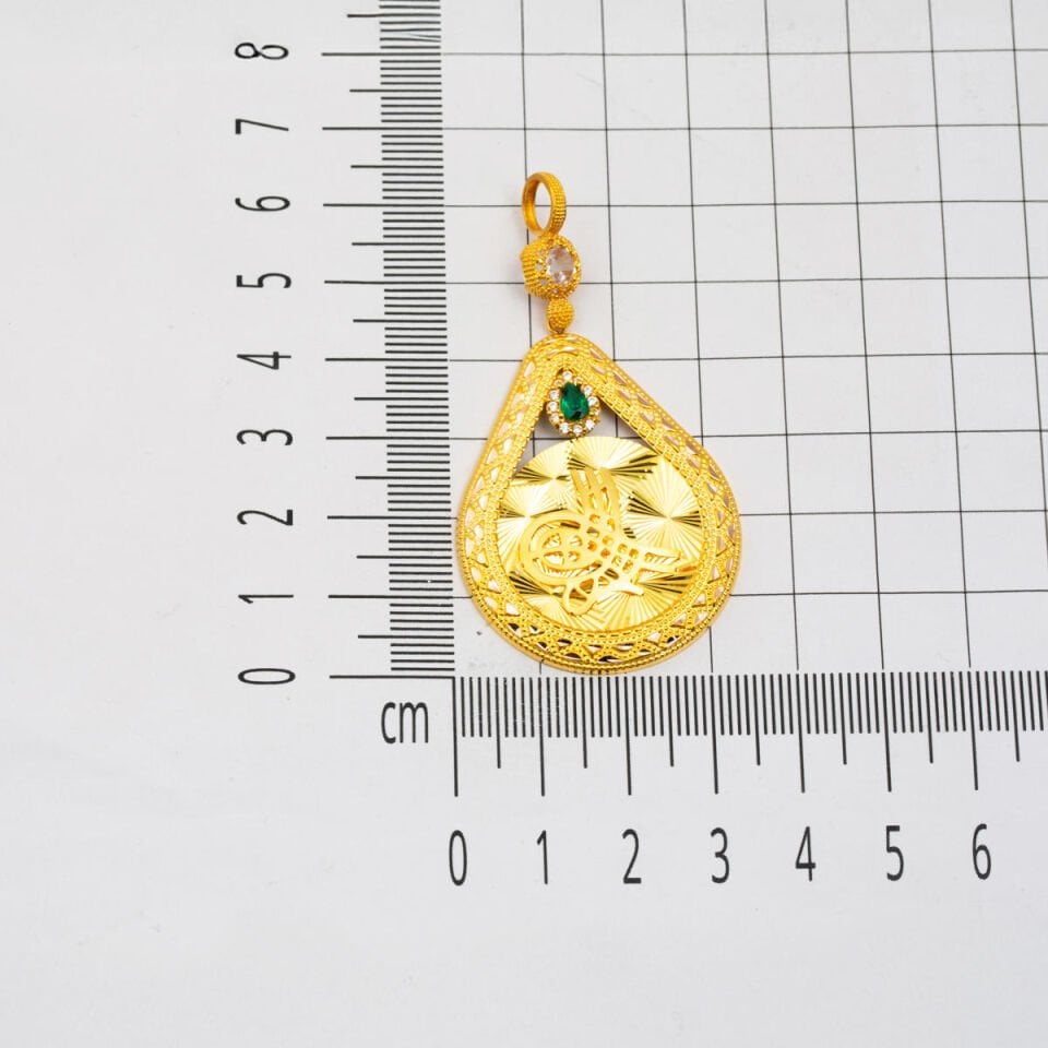 Işıltılı Tuğra 14 Ayar Altın Kolye Ucu