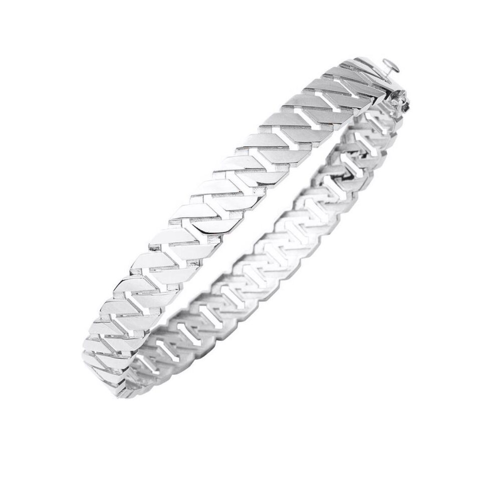 Cool Taşsız Beyaz Altın Kelepçe Bilezik