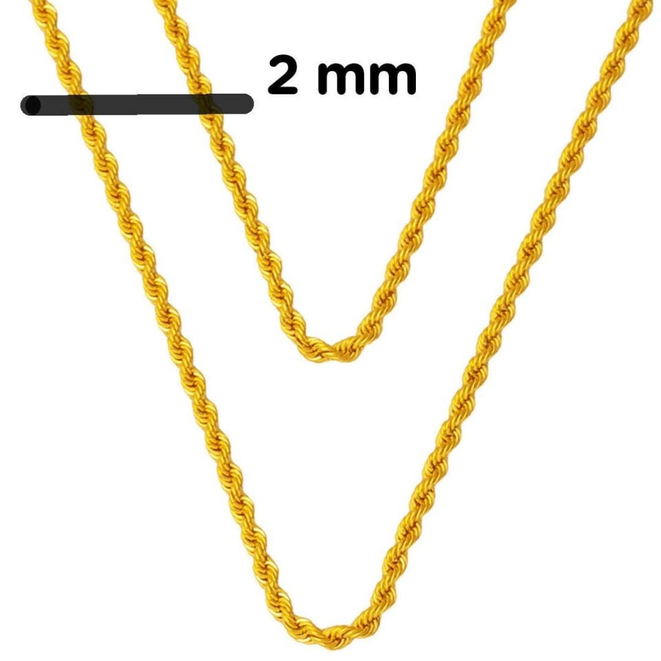 2,5 metre 14 Ayar Altın Burma Zincir