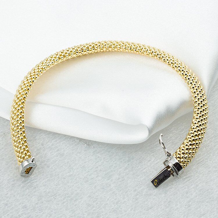 Taşsız Balık Sırtı Örgü 14 Ayar Altın Bileklik