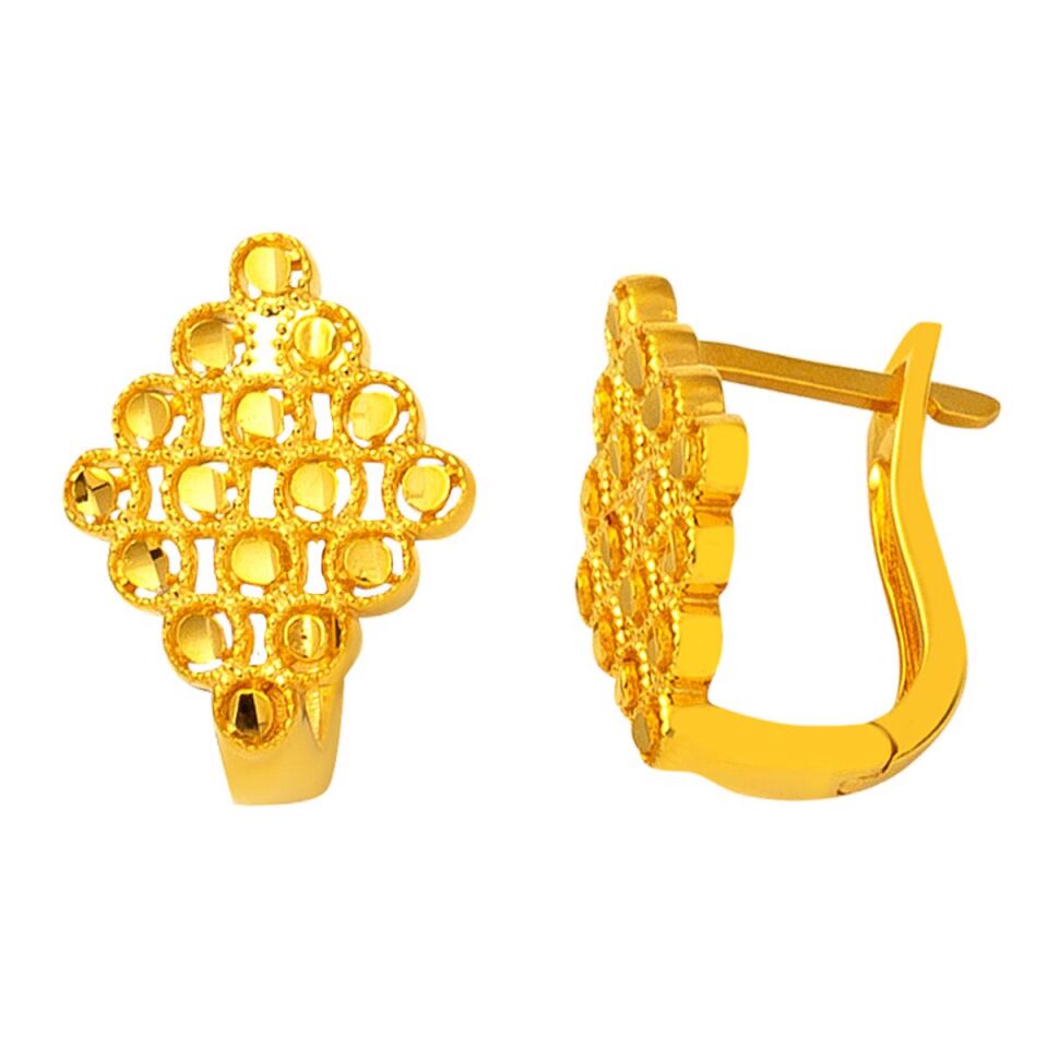 Taşsız 22 Ayar Altın Je Küpe