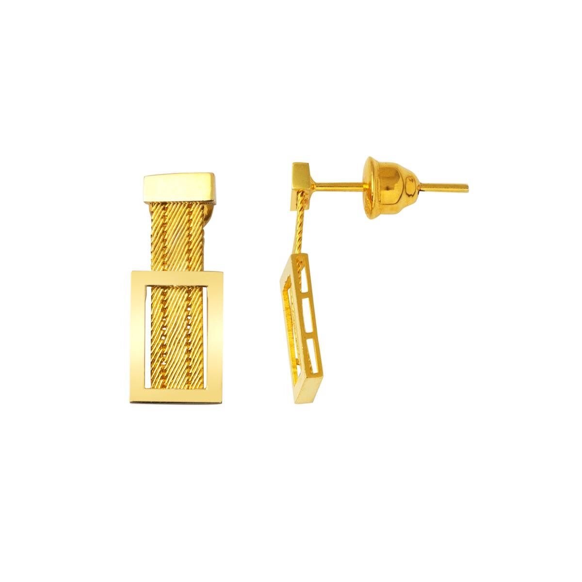 Klasik Toka Trabzon Hasır Altın Küpe