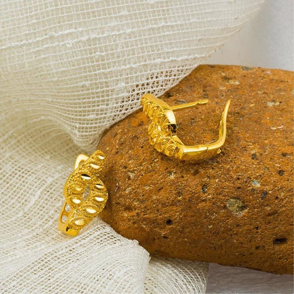 Taşsız 22 Ayar Altın Je Küpe