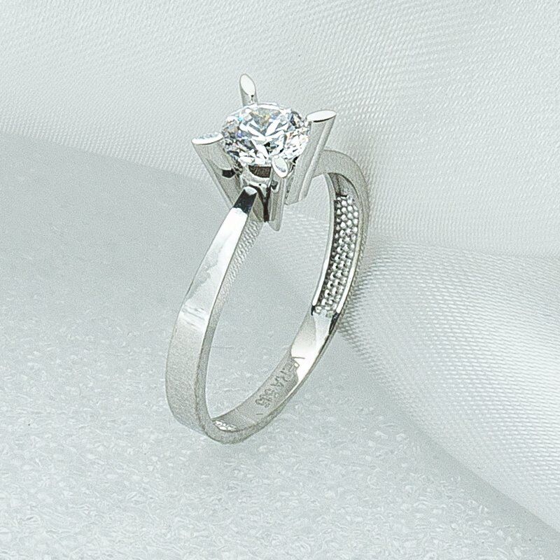 Tektaş 14 Ayar Beyaz Altın Yüzük