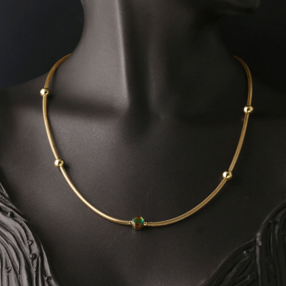 İtaly Koleksiyonu 14 Ayar Altın Choker Kolye