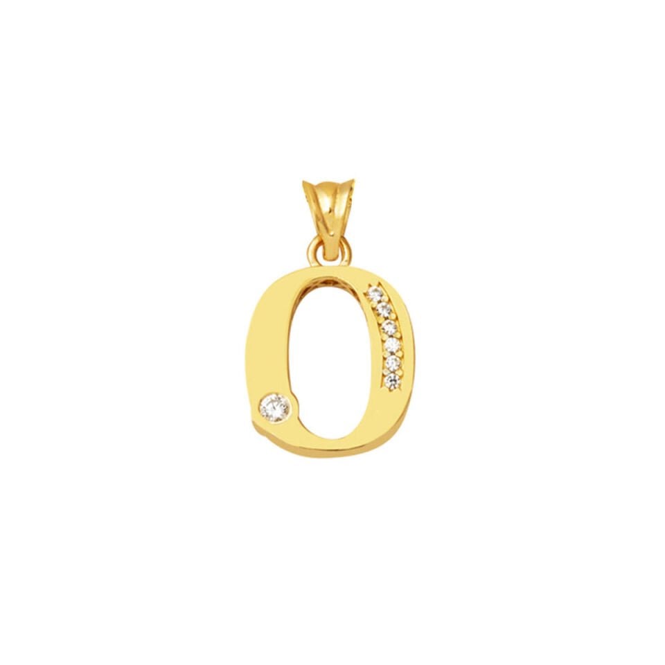 Lettera O Baş Harfli 14 Ayar Altın Kolye Ucu