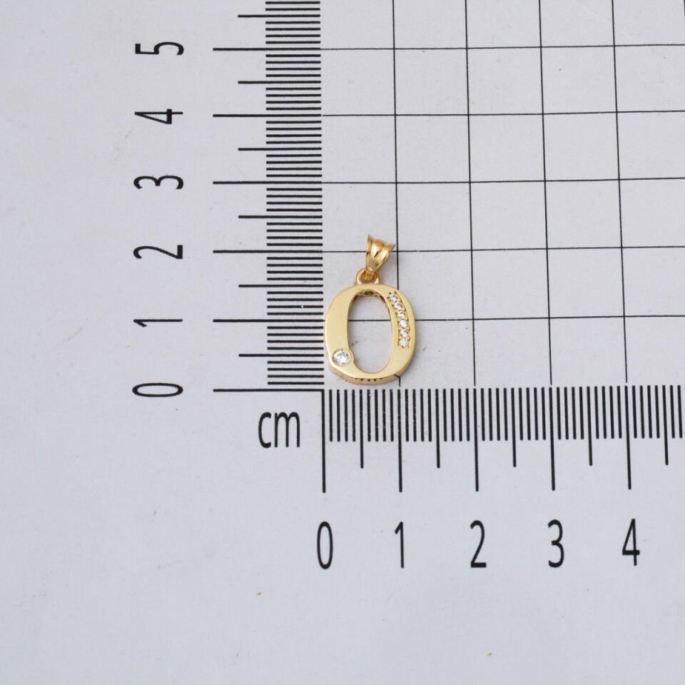 Lettera O Baş Harfli 14 Ayar Altın Kolye Ucu