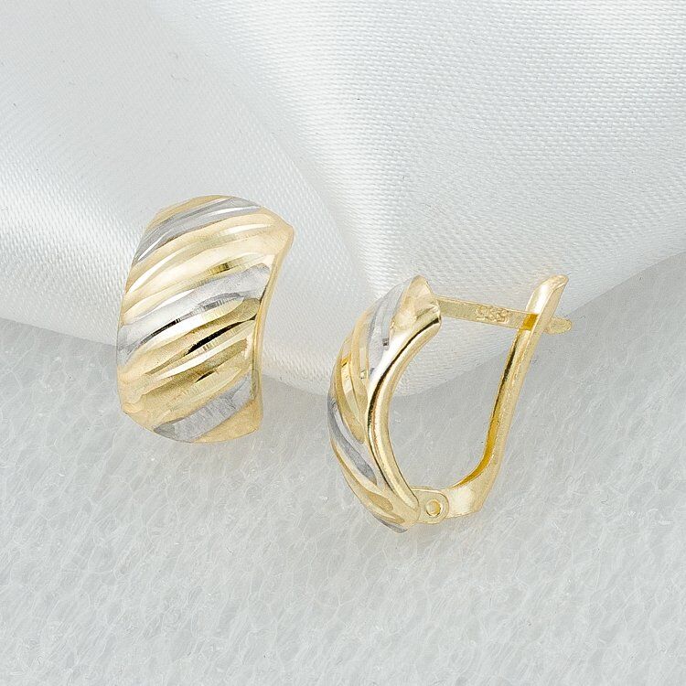 Taşsız 14 Ayar Altın Je Klipsli Küpe