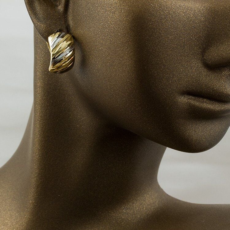 Taşsız 14 Ayar Altın Je Klipsli Küpe