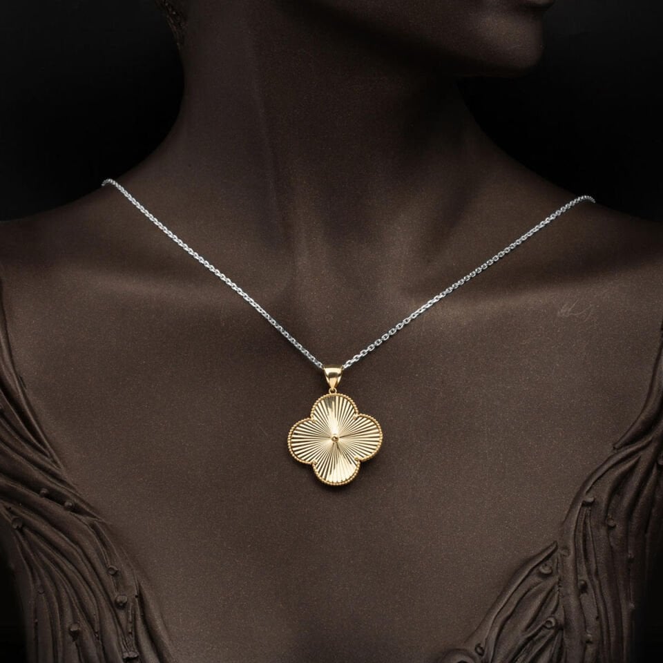 Yonca Altın Kolye Ucu 14 Ayar