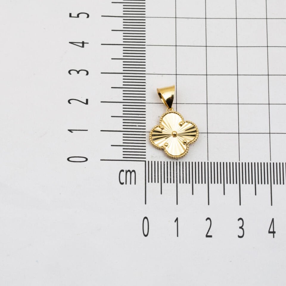 Yonca 14 Ayar Altın Kolye Ucu Orta Boy