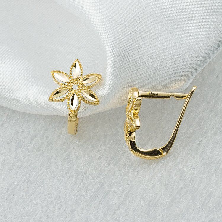 Yıldız 14 Ayar Altın Taşsız Je Küpe