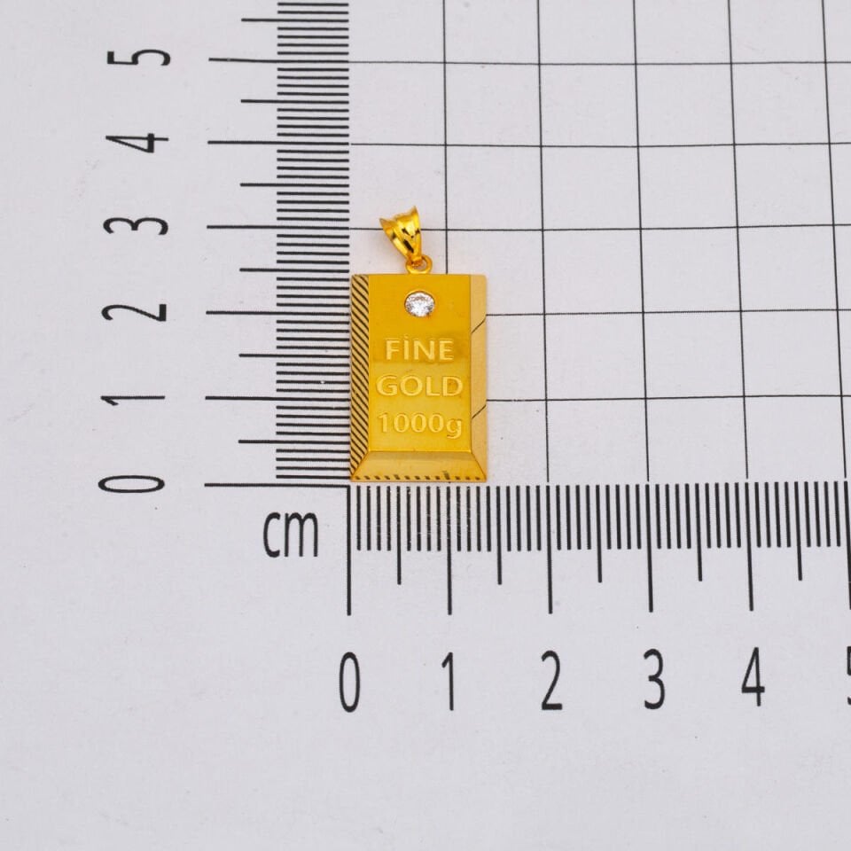 Tektaşlı 14 Ayar Külçe Altın Kolye