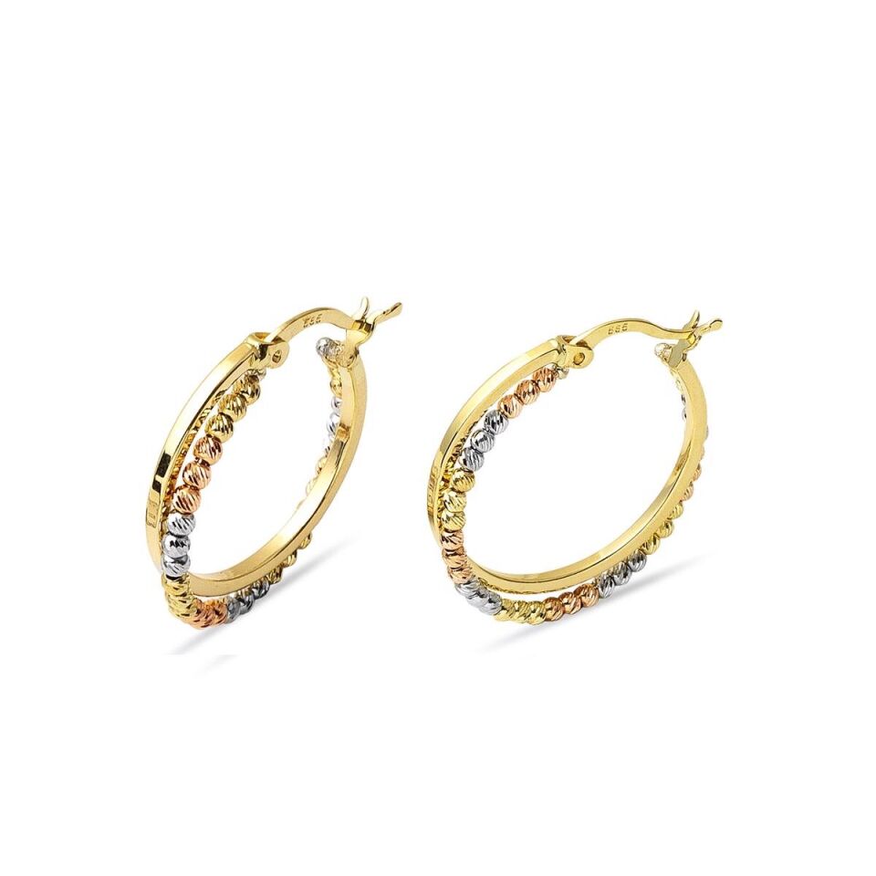 Dorika 1,8 cm Çaplı Halka Altın Küpe