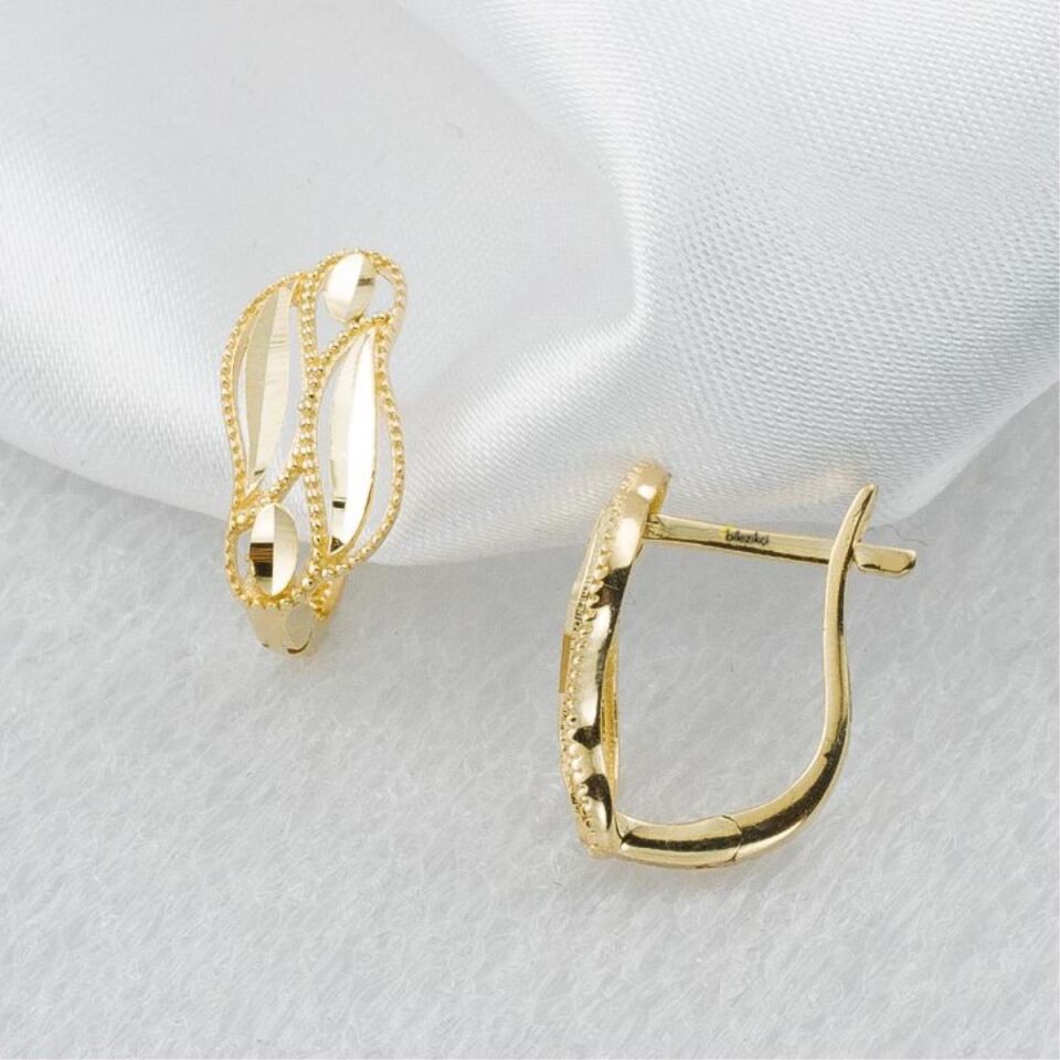 Favori Gold 14 Ayar Altın Taşsız Küpe