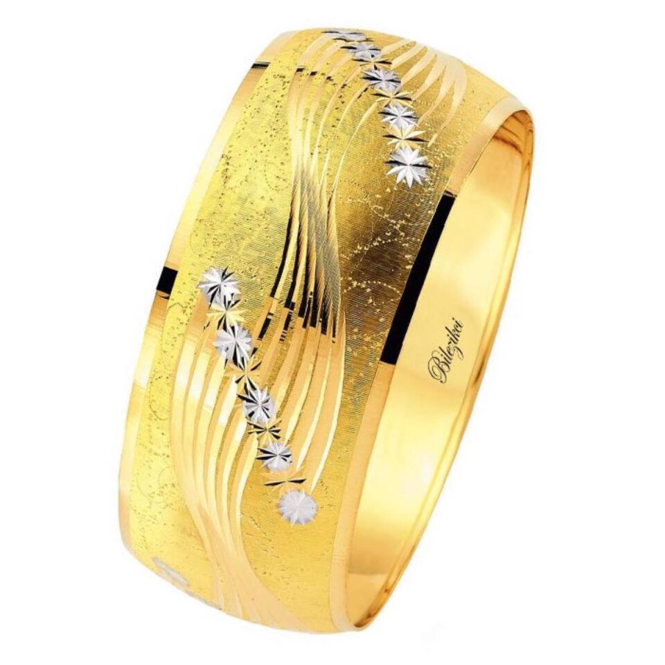 Kum Setina 22 gr. 27 mm. Enli 8 Ayar Mega Altın Bilezik