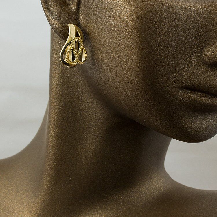 Kalp 14 Ayar Altın Taşsız Küpe