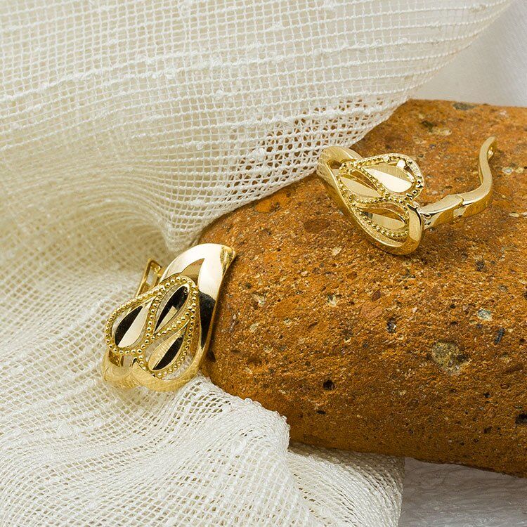 Kalp 14 Ayar Altın Taşsız Küpe