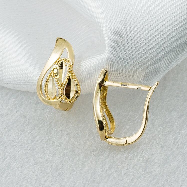 Kalp 14 Ayar Altın Taşsız Küpe