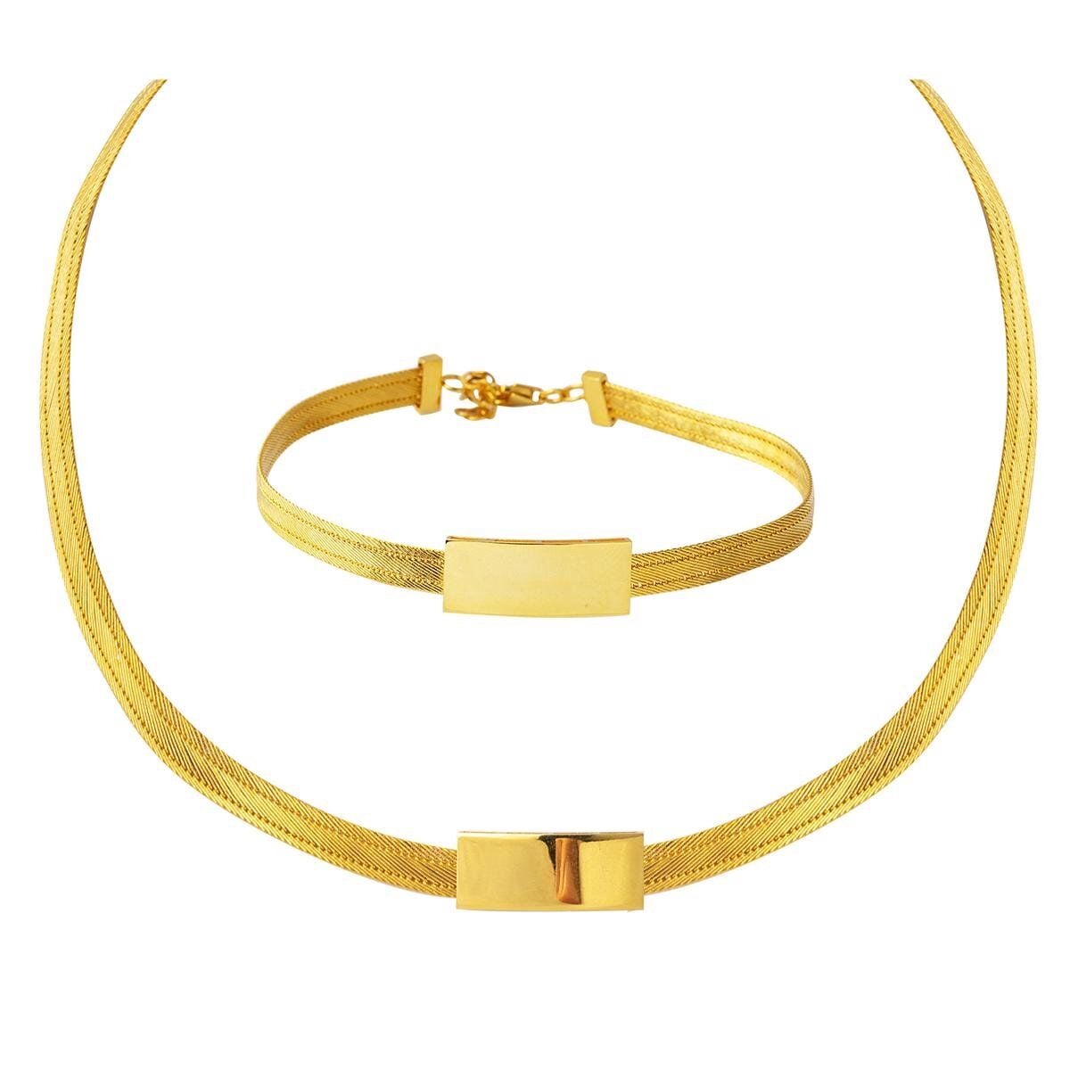 Gerdanlıklı  Bileklikli 14 Ayar Trabzon Hasır Set