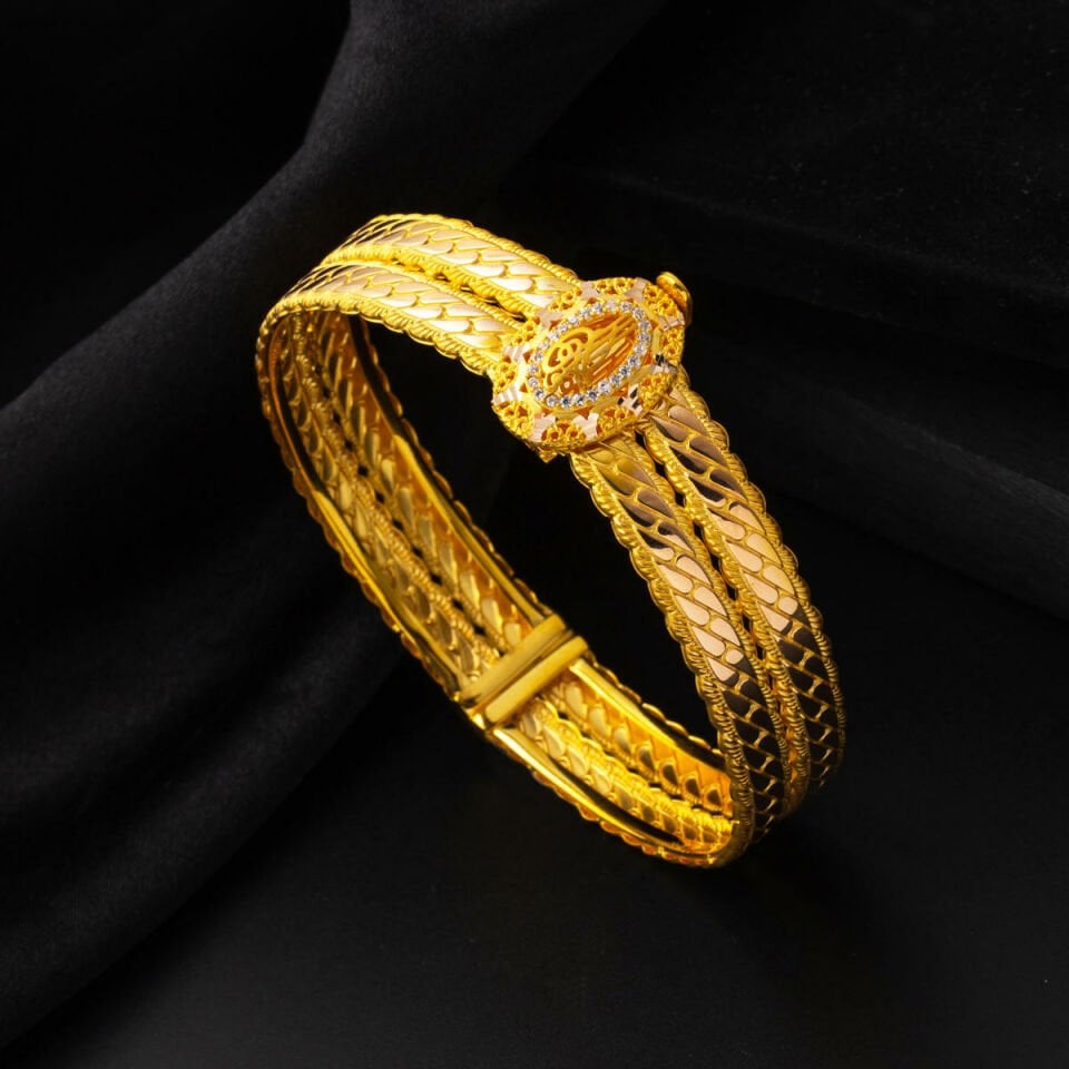 Gurmet Model Tuğralı Kelepçe Altın Bilezik