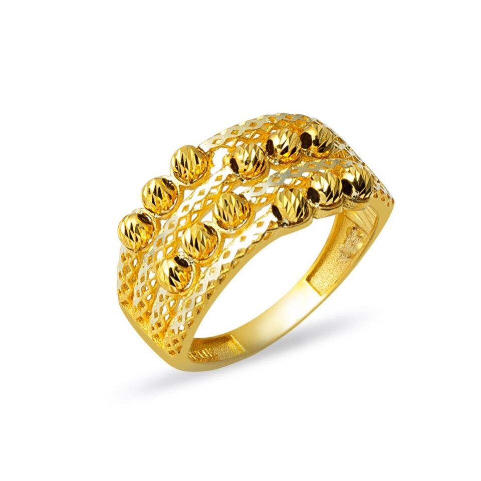 Dörtlü Kaburga Toplu Altın Yüzük