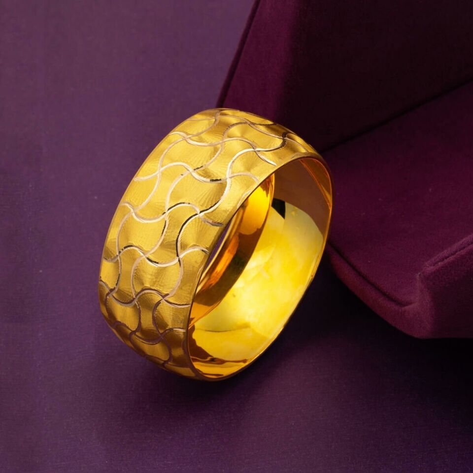 3 Cm Enli 14 Ayar Mega Altın Bilezik 23 Gr