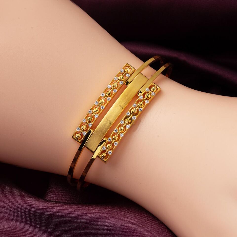 14 Ayar Altın 3 Kollu Kaburga Bilezik