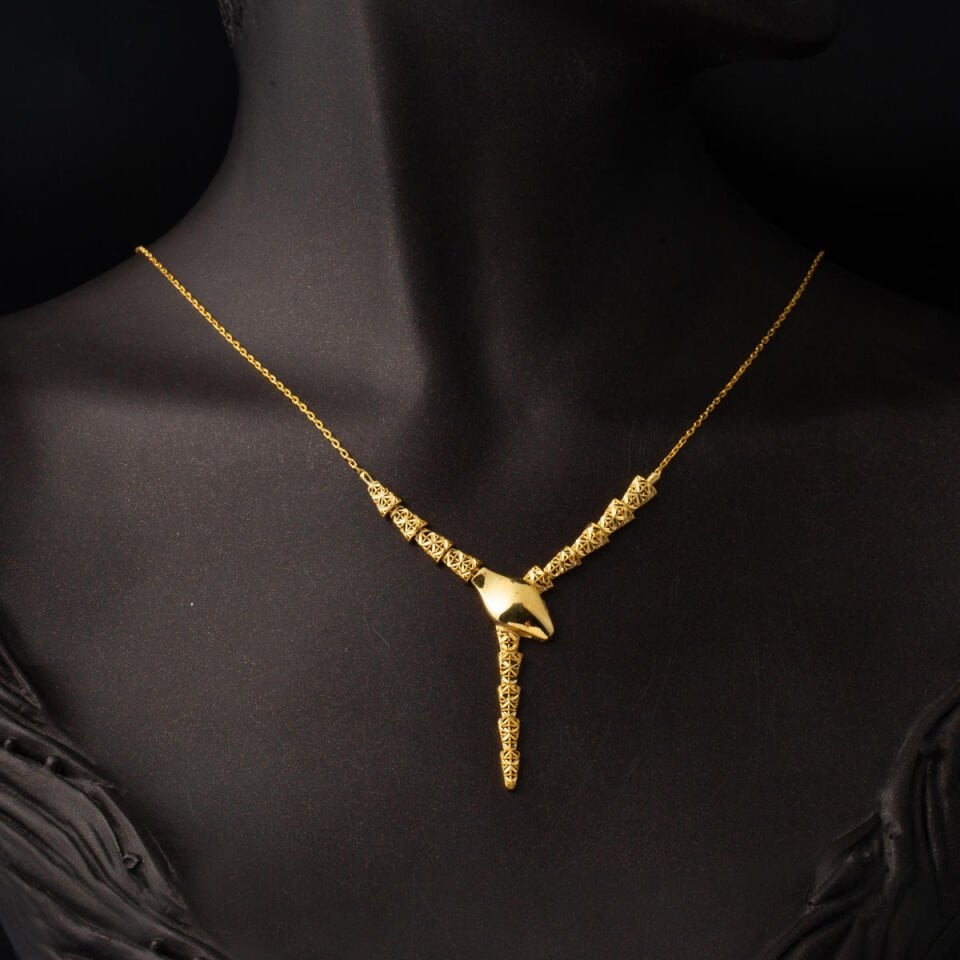 Yılan Tasarım İtalyan 22 Ayar Kolye