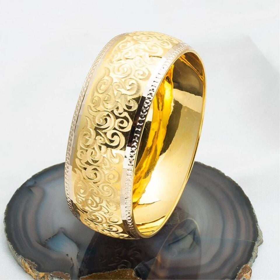 2,5 Cm. Enli 14 Ayar Altın Bilezik 20 Gr