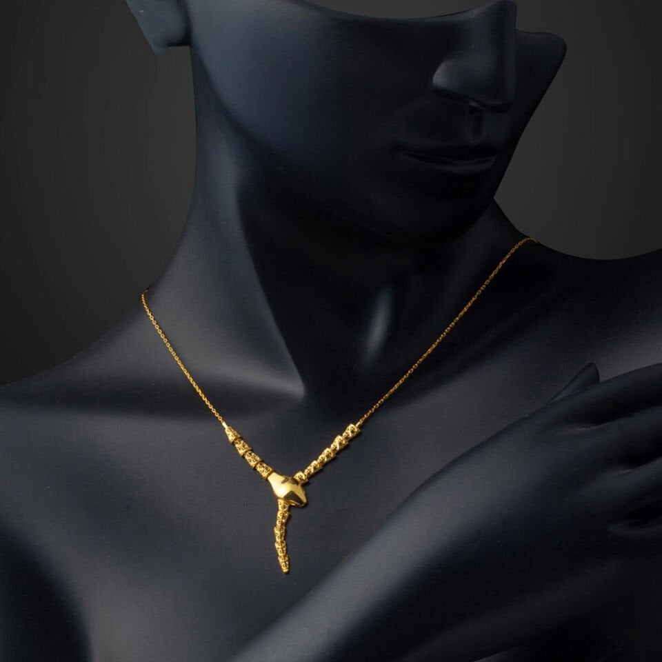 Yılan Tasarım İtalyan 22 Ayar Kolye