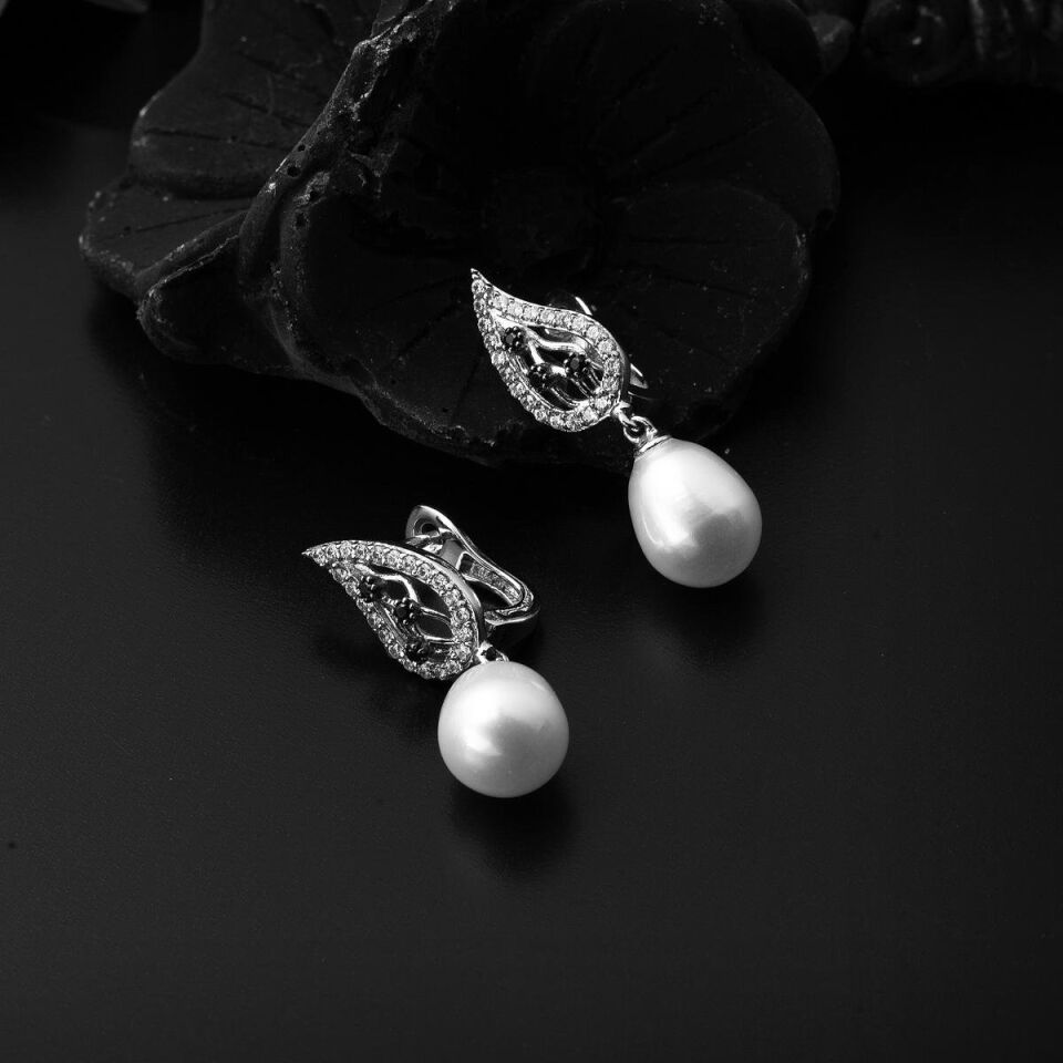 Damla 14 Ayar Altın İncili Küpe