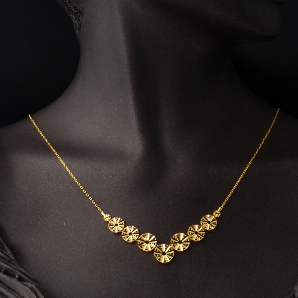 22 Ayar Yaşam Çiçeği Altın Kolye