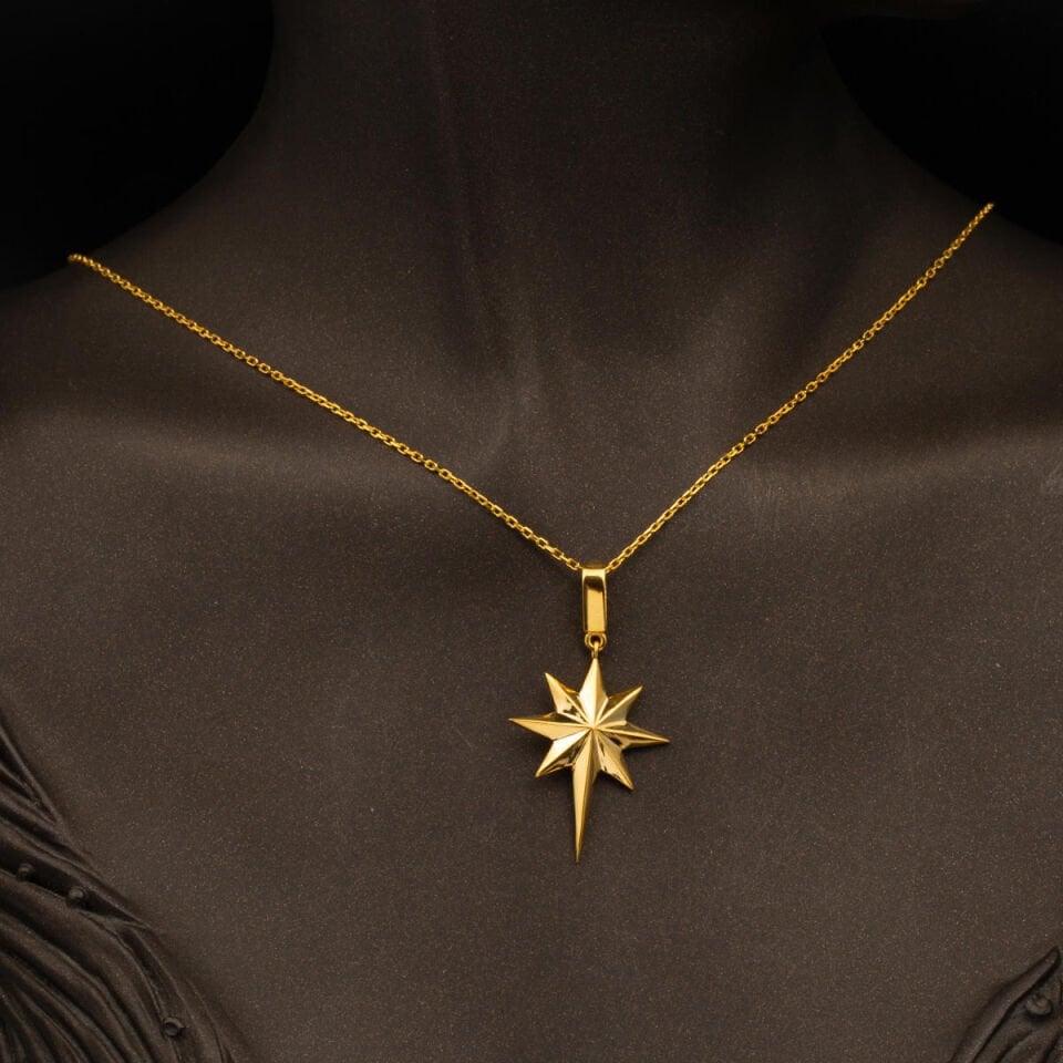 22 Ayar Altın Kuzey Yıldızı Kolye