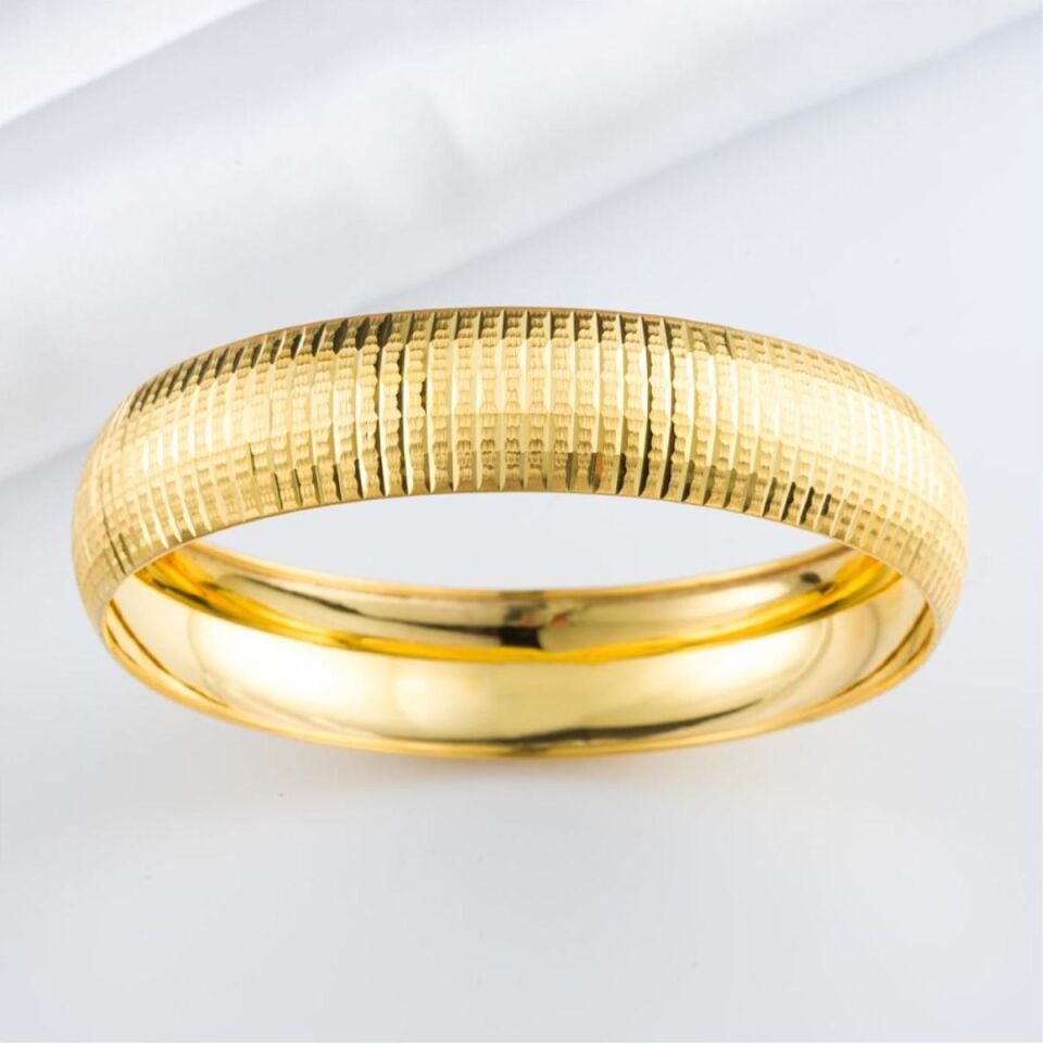 1,5 Cm Enli 14 Ayar Altın Bilezik 13 Gr