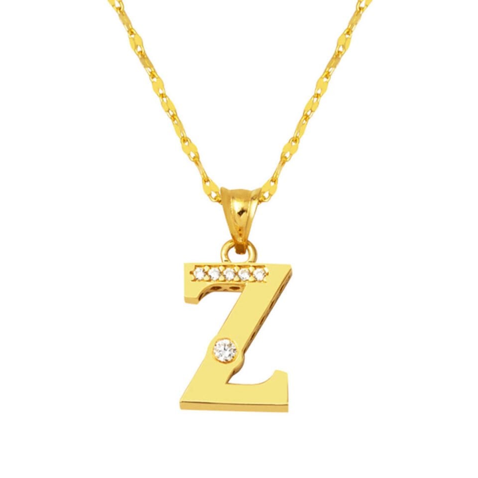 Lettera Z Baş Harfli 14 Ayar Altın Kolye