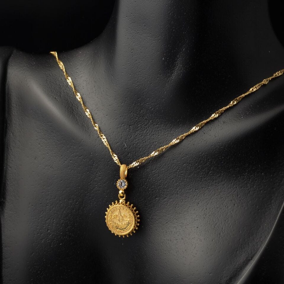 Tuğralı 14 Ayar Altın Kolye