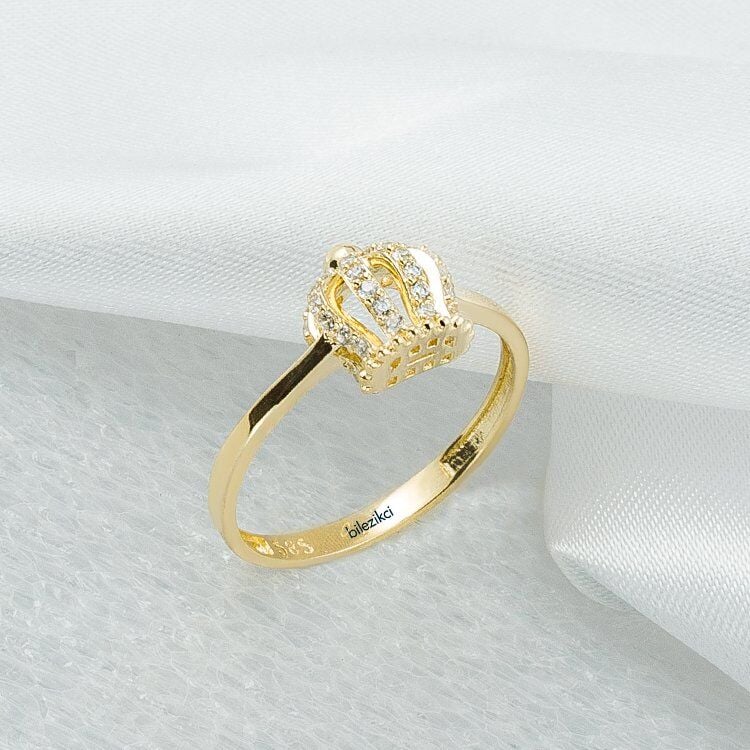 Prenses Tacı 14 Ayar Altın Yüzük