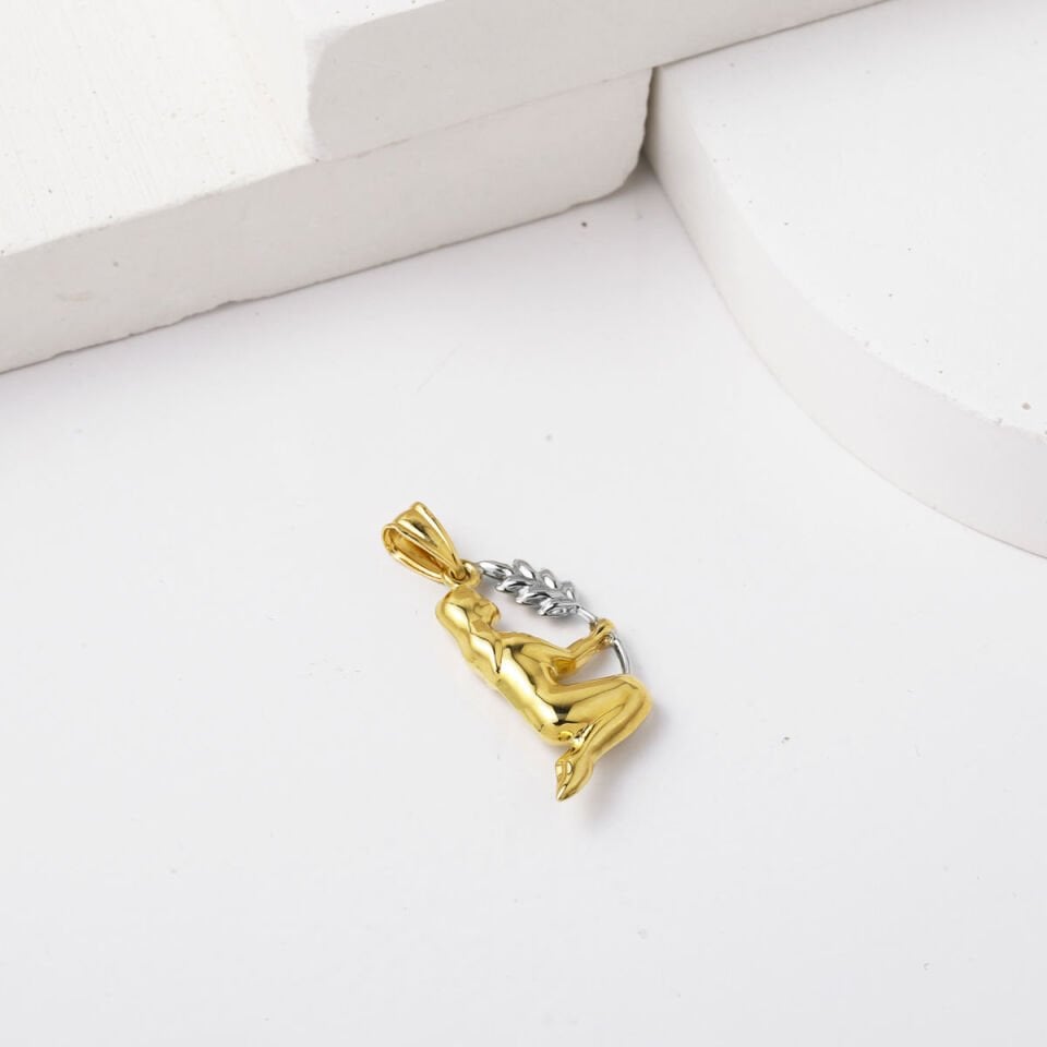 Başak Burcu 14 Ayar Altın Kolye Ucu