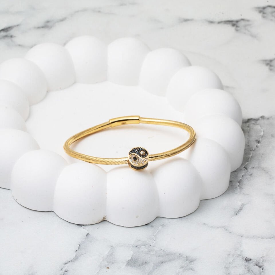 Ying Yang İtalyan Altın Bileklik 14 Ayar