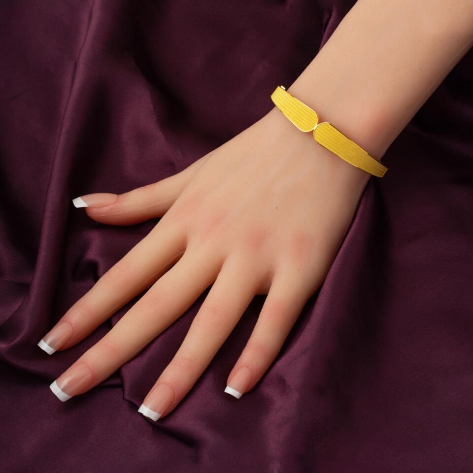 Sürmene Taşsız Hasır Kelepçe Bilezik 14 Ayar