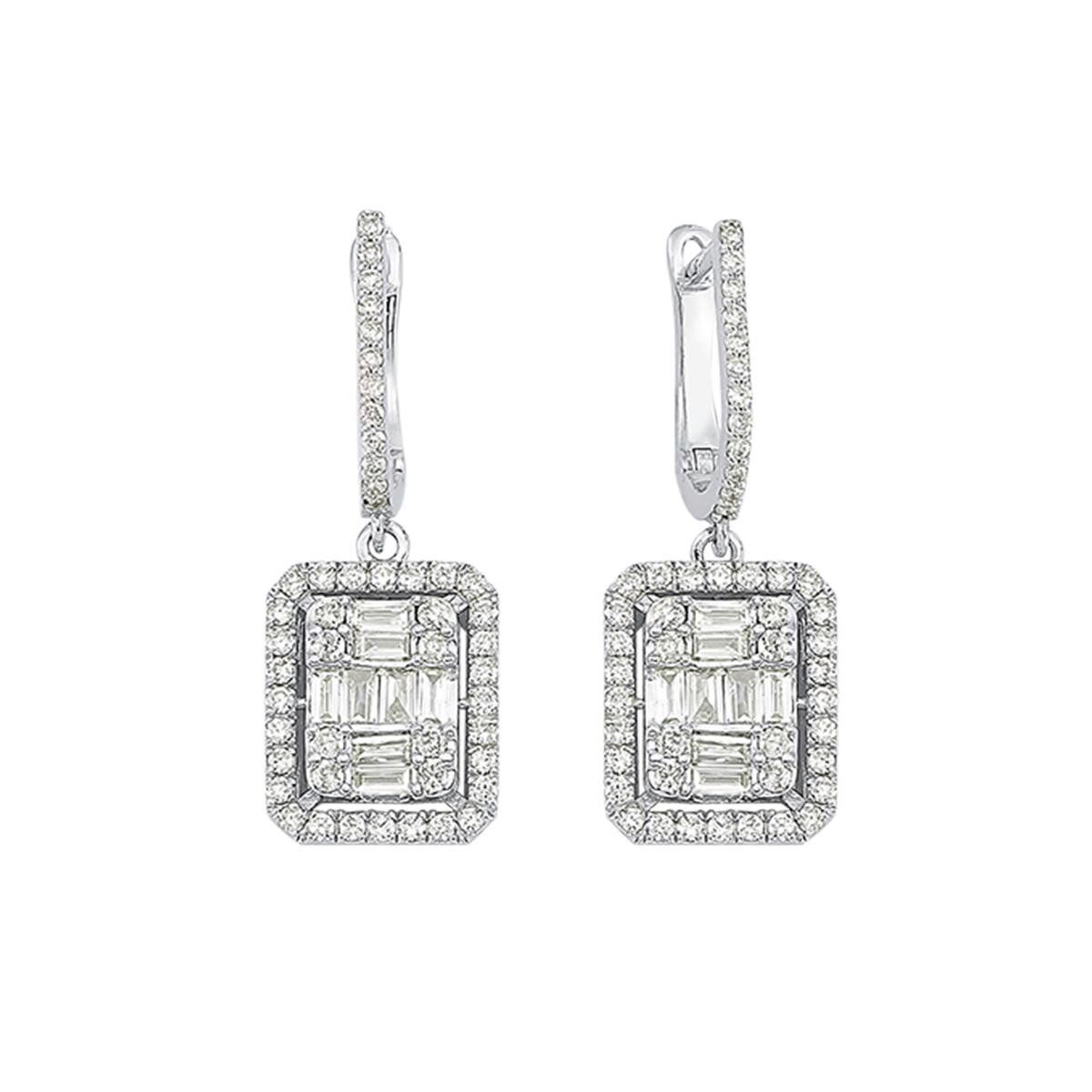 0,92 Karat Baget Pırlanta Küpe