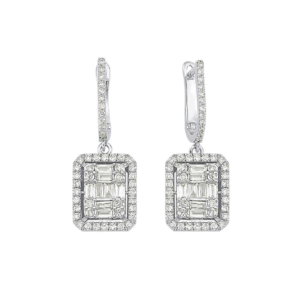 0,92 Karat Baget Pırlanta Küpe