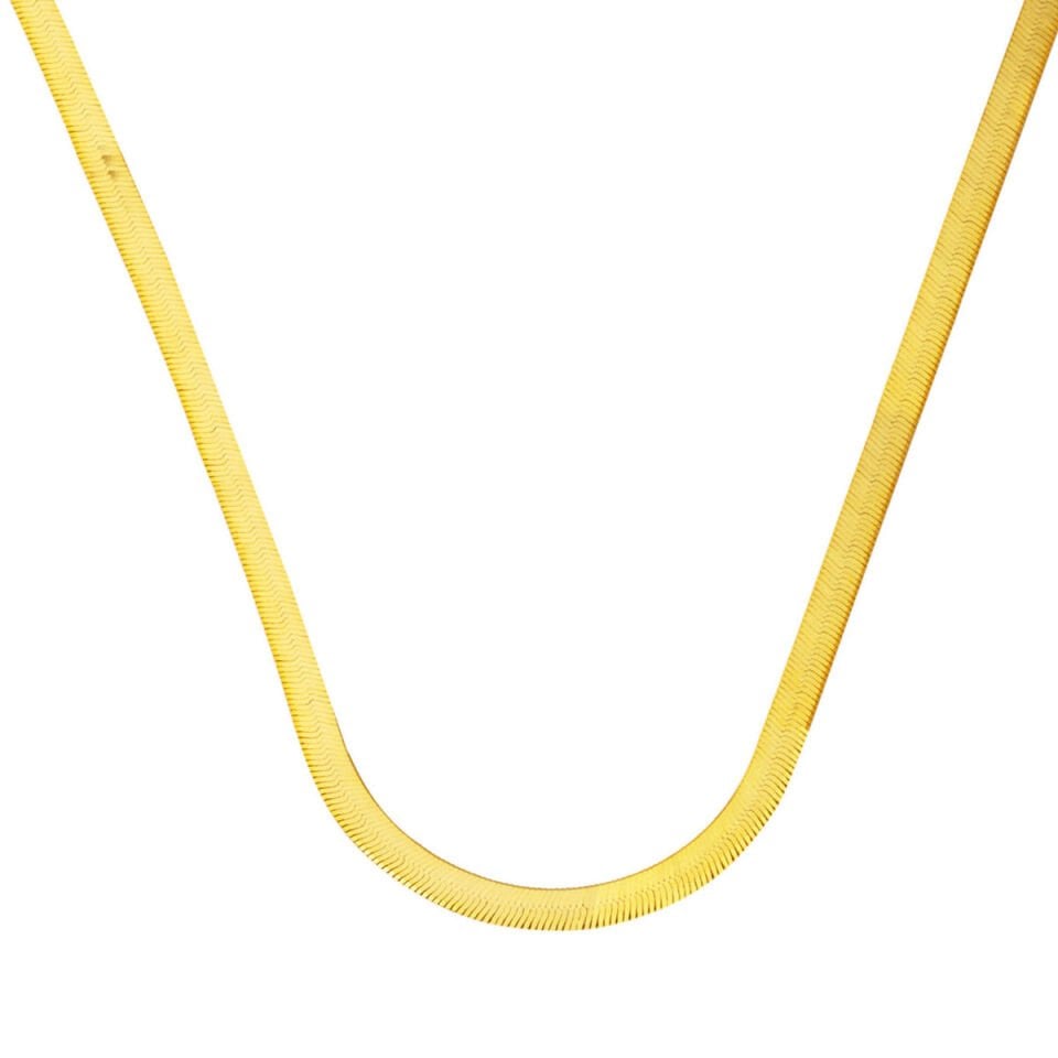 22 Ayar Altın 45 cm. Ezme Zincir Kolye 4mm Enli