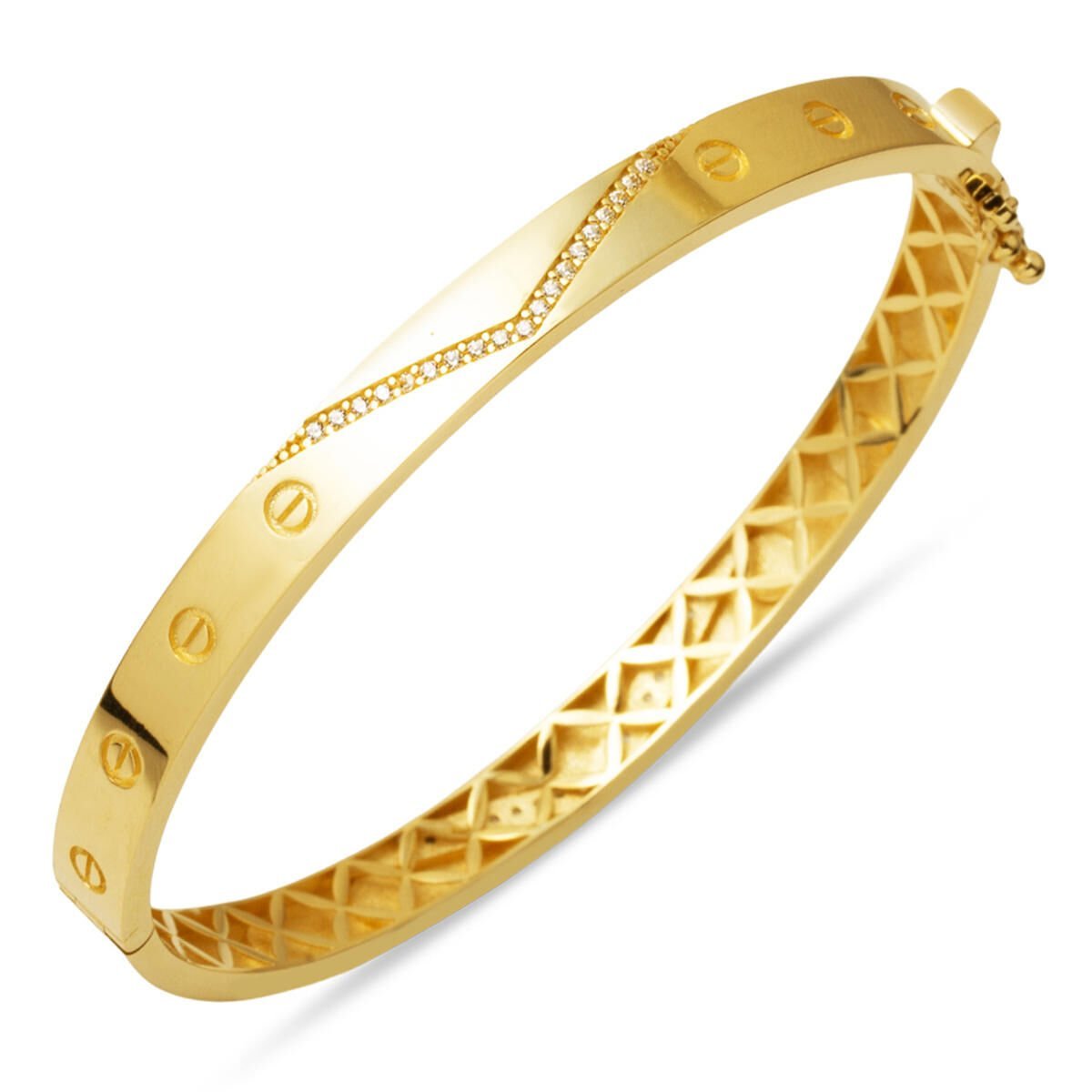 Kartiyer 14 Ayar Altın Kelepçe Bilezik